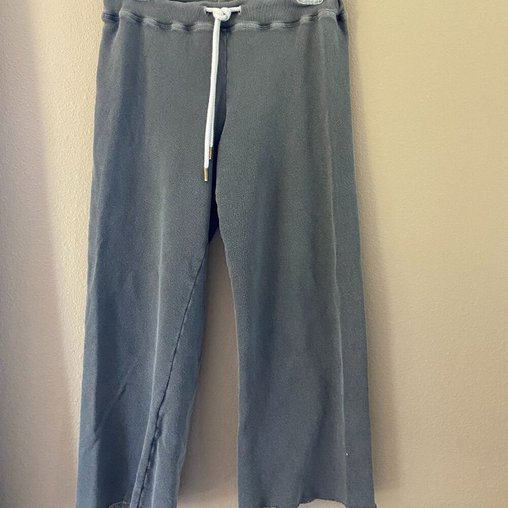 THE GREAT. WASHED BLACK WIDE LEG CROP PANTS SZ 1